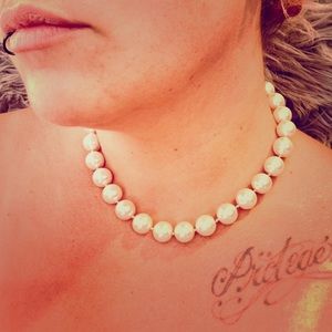 Faux blush pearl necklace